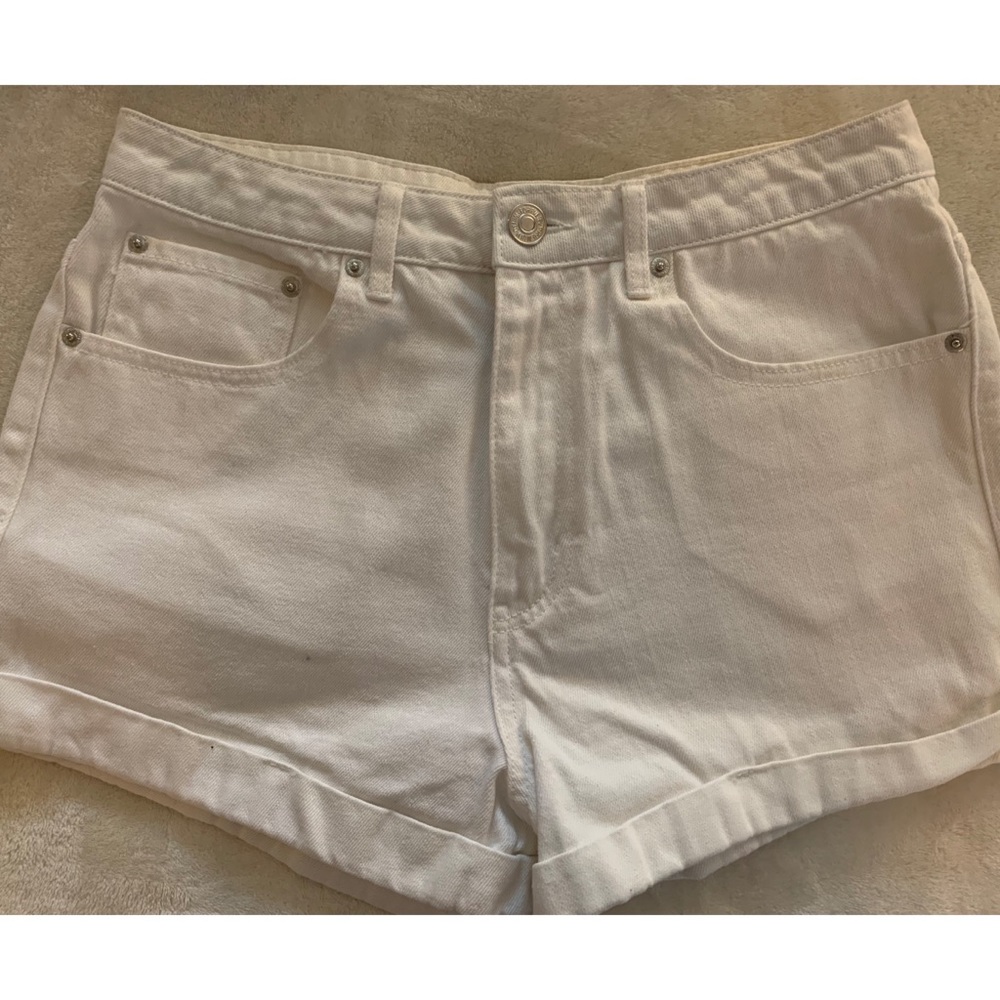 White denim shorts